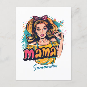 Personalisierte Retro-Mama-Pop-Art (10) Postkarte