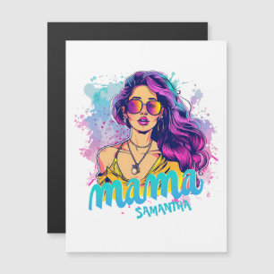 Personalisierte Retro-Mama-Pop-Art (15) Magnetkarte