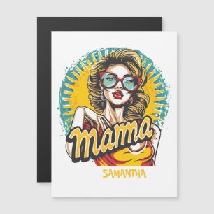Personalisierte Retro-Mama Pop-Art (17) Magnetkarte