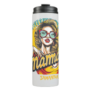 Personalisierte Retro-Mama-Pop-Art (17) Thermosbecher
