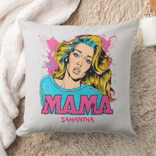 Personalisierte Retro-Mama-Pop-Art (20) Kissen