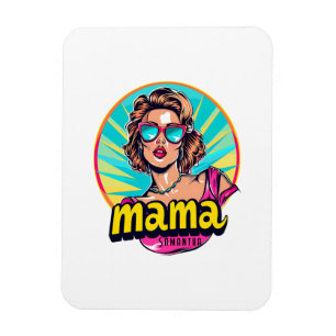 Personalisierte Retro-Mama-Pop-Art (3) Magnet