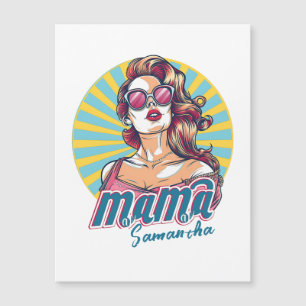 Personalisierte Retro-Mama-Pop-Art (9) Magnetkarte