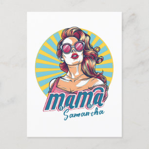 Personalisierte Retro-Mama-Pop-Art (9) Postkarte