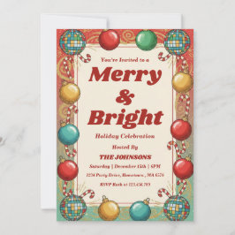 Personalisierte Retro-Merry-&-Bright-Feierparty Einladung