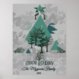 Personalisierte Retro-Minimalistische Bäume und Fo Poster