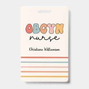 Personalisierte Retro-OBGYN-Krankenschwester Ausweis