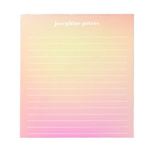 Personalisierte Retro-Pastell Pfirsich Rosa Farbe Notizblock
