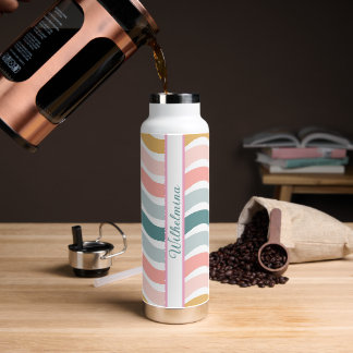Personalisierte Retro-Pastell-Welle Trinkflasche