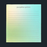 Personalisierte Retro-Pastelle Minze Grüne Farbe Notizblock<br><div class="desc">Personalisierter Editor für das Retro-Pastell mit grünem Hintergrund</div>