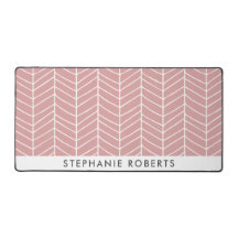 Personalisierte Retro-Rosa-Schreibtischunterlage