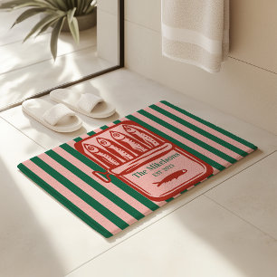 Personalisierte Retro Sardine Tin Streifen Badematte