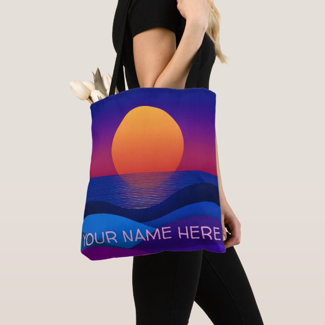 Personalisierte Retro-Sonnenuntergangs-Tasche | Be (Von Nahem)