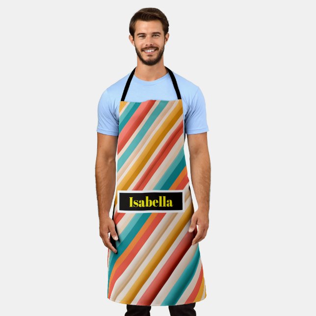 Personalisierte Retro-Streifen, alle über Schürze (Getragen)