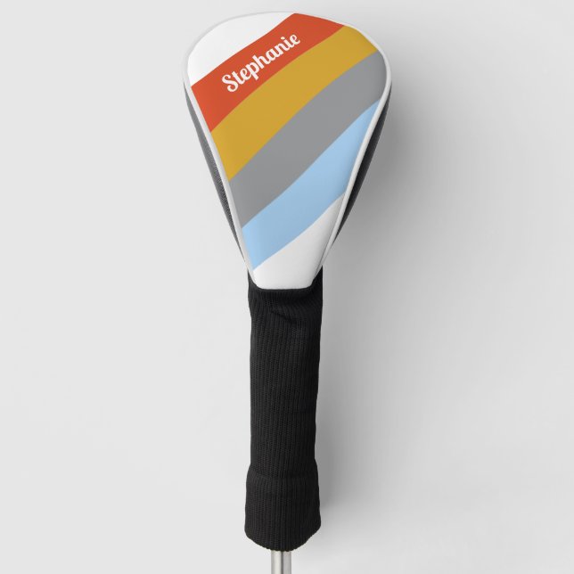 Personalisierte Retro Strips Golf Driver Cover Headcover (Vorderseite)