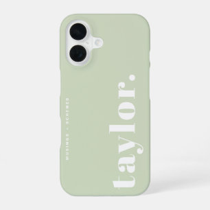 Personalisierte Retro-Typografie in Minzgrün iPhone 16 Hülle