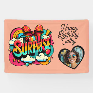 Personalisierte Retro-Überraschung Pop-Art-Party-G Banner