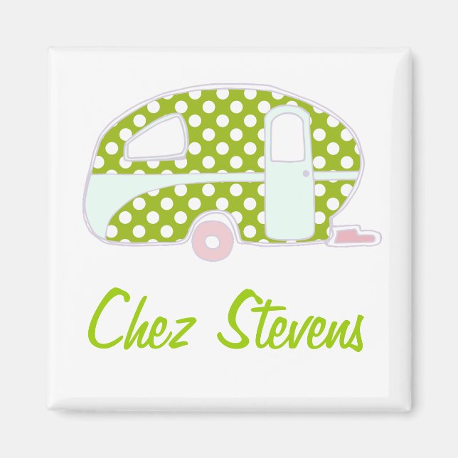 Personalisierte Retro-Vintage Caravan-Designmagnet Magnet (Vorne)