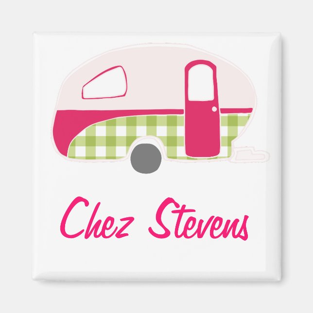 Personalisierte Retro-Vintage Caravan-Designmagnet Magnet (Vorne)