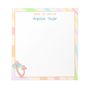 Personalisierte Retro-Vintage-Farben und Pilze Notizblock