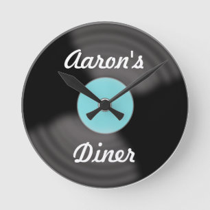 Personalisierte Retro-Vinyl-Schallplatten-Wanduhr  Runde Wanduhr