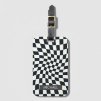 Personalisierte Retro-Warm-Schwarz-weiße Karo