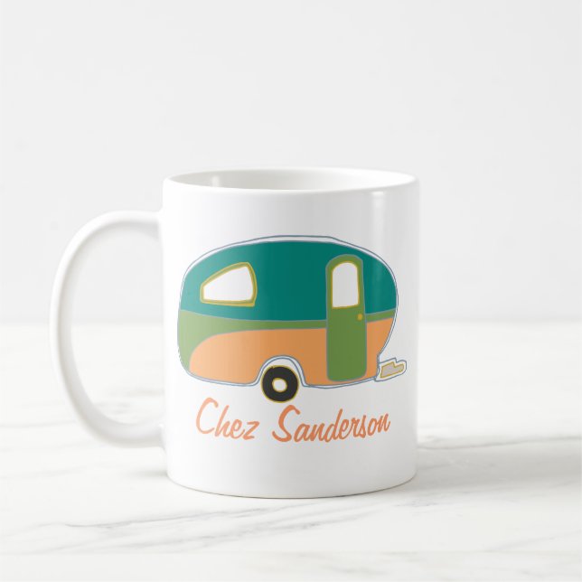 Personalisierte Retro-Wohnwagen-Besitzer-Tassen Kaffeetasse (Links)