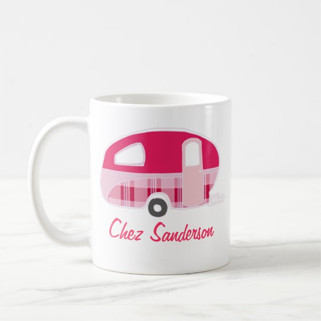 Personalisierte Retro-Wohnwagen-Besitzer-Tassen Kaffeetasse (Links)