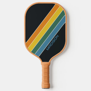 Personalisierte Retrostreifen Pickleball Schläger