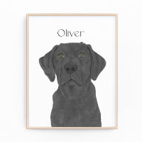 Personalisierte, reversible Black Labrador Art
