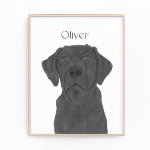 Personalisierte, reversible Black Labrador Art Fotodruck