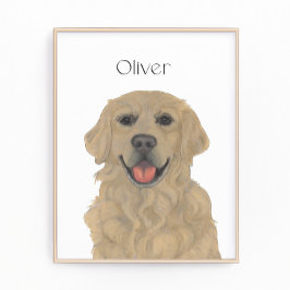 Personalisierte, reversible Golden Retriever Hunde Fotodruck