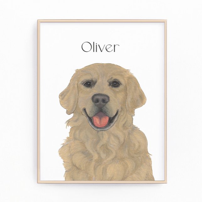 Personalisierte, reversible Golden Retriever Hunde Fotodruck (Von Creator hochgeladen)