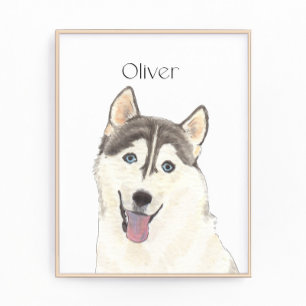 Personalisierte reversible Husky Hund Kunst Fotodruck