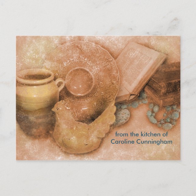 Personalisierte Rezept-Karte mit Keramik Rooster A Postkarte (Vorderseite)