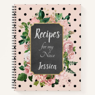 Personalisierte Rezepte für mein Niece Pink Flora Notizbuch