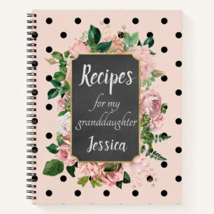 Personalisierte Rezepte für meine Enkelin Pink Notizbuch