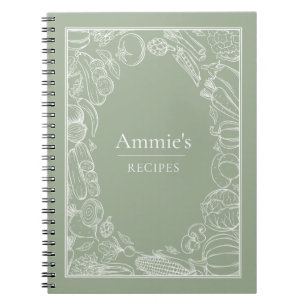 Personalisierte Rezepte Gemüse Illustration Notizblock