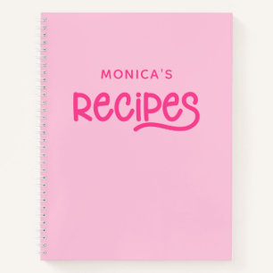 Personalisierte Rezepte in Rosa und Fuchsia Notizbuch