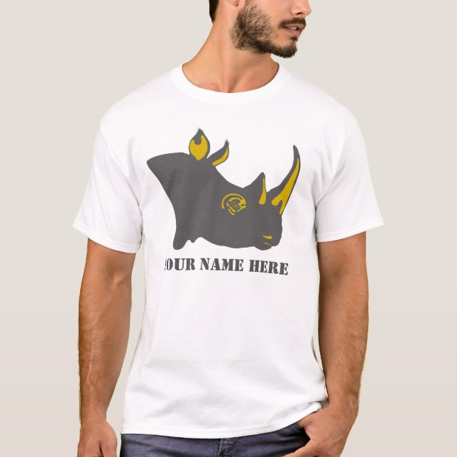 Personalisierte Rhino-Grafik-Illustration T-Shirt (Vorderseite)