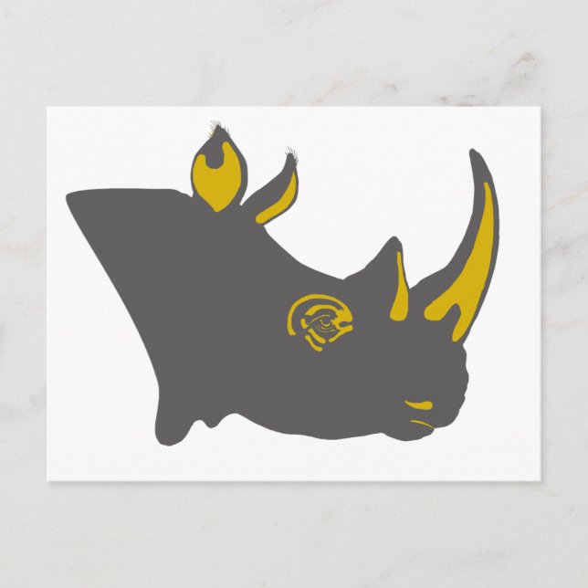 Personalisierte Rhino-Grafik Postkarte (Vorderseite)