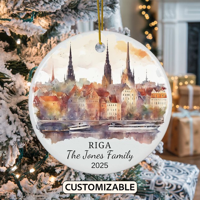 Personalisierte Riga-Ornament, lettisches Geschenk Keramik Ornament (Von Creator hochgeladen)