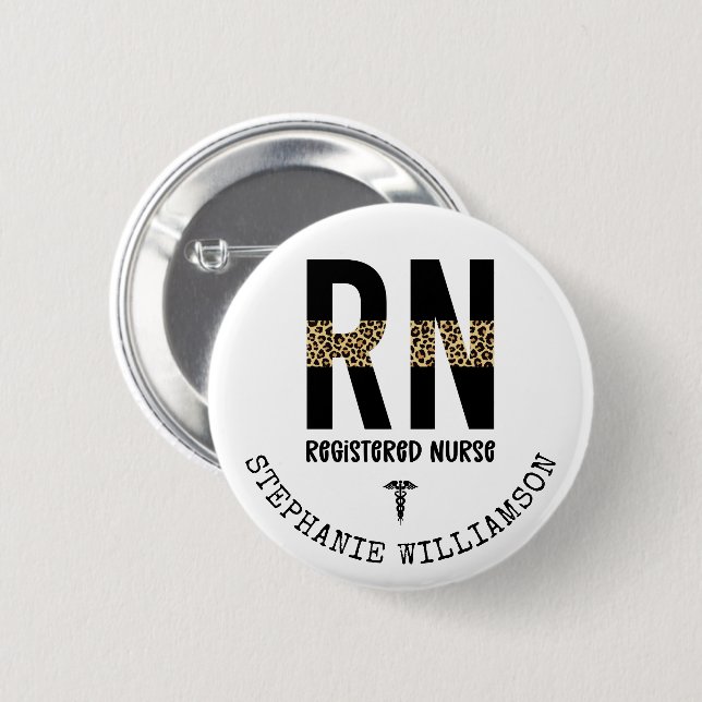 Personalisierte RN-Geschenke für Krankenschwestern Button (Vorne & Hinten)