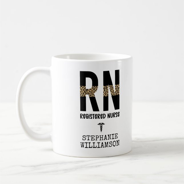 Personalisierte RN-Geschenke für Krankenschwestern Kaffeetasse (Links)