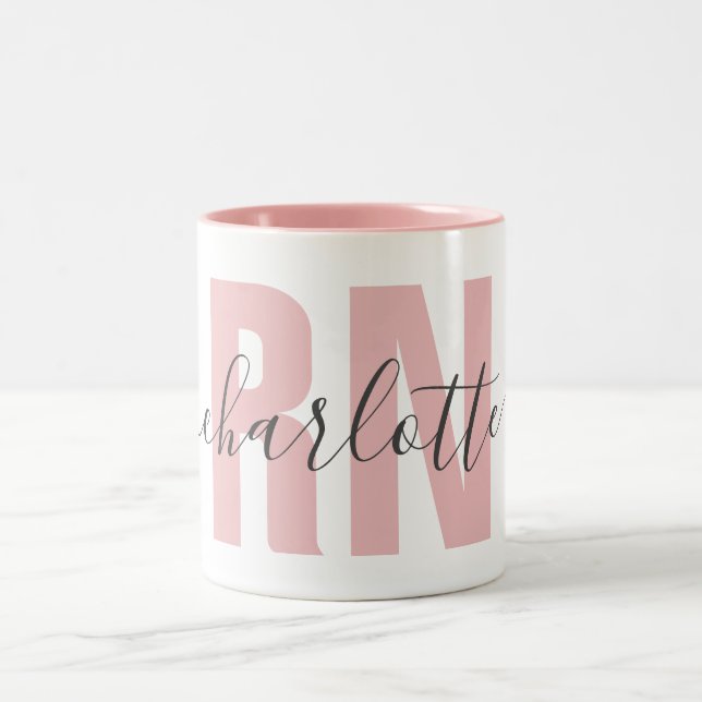 Personalisierte RN-Geschenke für Krankenschwestern Zweifarbige Tasse (Mittel)