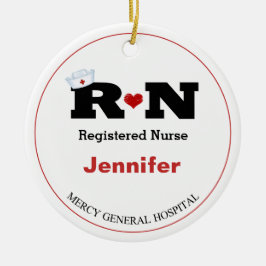 Personalisierte Rn Nurse Weihnachtsfeier Keramik O Ornament