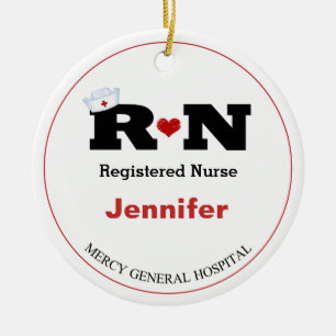 Personalisierte Rn Nurse Weihnachtsfeier Keramik O Ornament