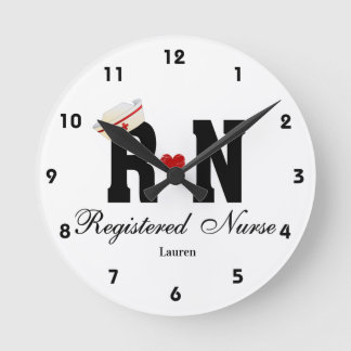 Personalisierte RN-Uhr-Uhr-Akrylhalterung Runde Wanduhr