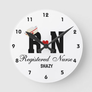 Personalisierte RN-Uhr-Uhr-Akrylhalterung Runde Wanduhr