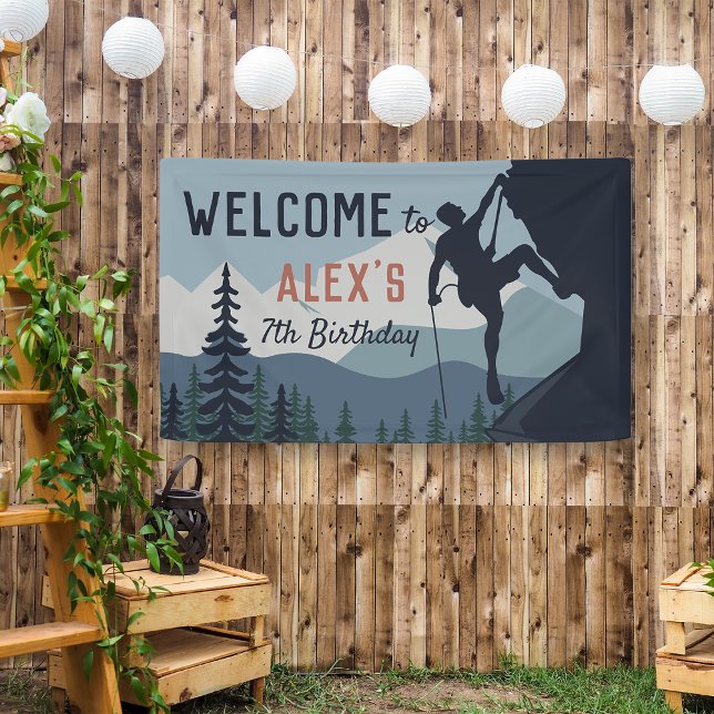 Personalisierte Rock Climbing Geburtstagsparty Wil Banner (Von Creator hochgeladen)